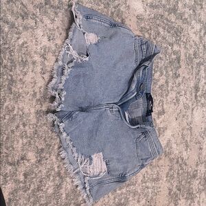 Hollister Light Blue Distressed Jean Shorts